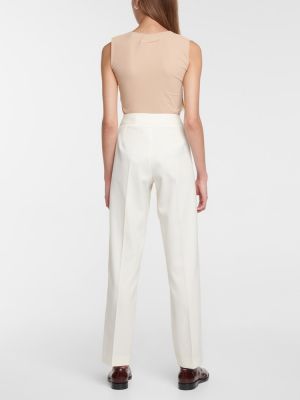 Прав панталон с висока талия slim Mm6 Maison Margiela бяло