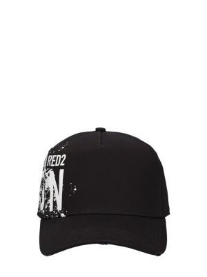 Памучна шапка Dsquared2 черно