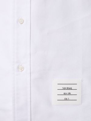 Πουπουλένιο βαμβακερό πουκάμισο με κουμπιά Thom Browne λευκό