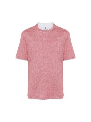 Koszulka bawełniana Brunello Cucinelli różowa