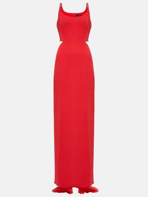 Vestido largo de seda Versace rojo