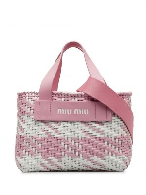 Bőr táska Miu Miu Pre-owned rózsaszín