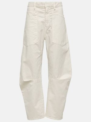 Voľné džínsy s vysokým pásom Nili Lotan biela