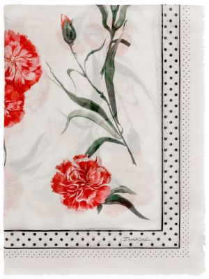 Echarpe en soie à fleurs Dolce & Gabbana blanc