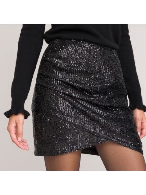 Mini falda con lentejuelas La Redoute Collections negro