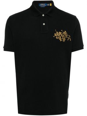 Karierte t-shirt mit stickerei Polo Ralph Lauren schwarz