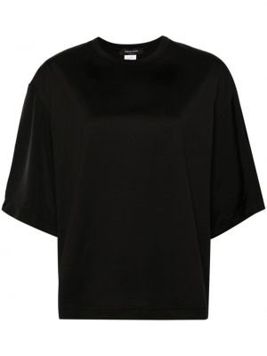 Βαμβακερή σατέν μπλούζα Fabiana Filippi μαύρο