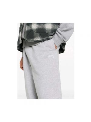 Pantalones de chándal con bordado Stussy gris