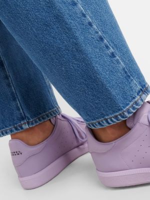 Sneakersy skórzane Isabel Marant fioletowe