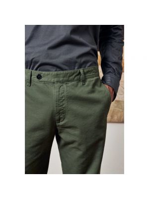 Pantalones rectos de algodón Massimo Alba verde