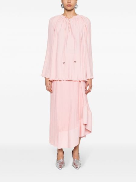 Plisované asymetrické sukně Lanvin růžové