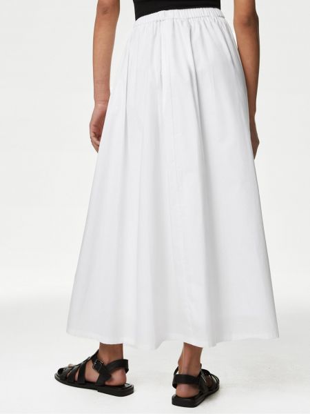 Midi sukně Marks & Spencer bílé