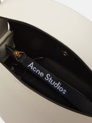 Kožená kabelka Acne Studios biela