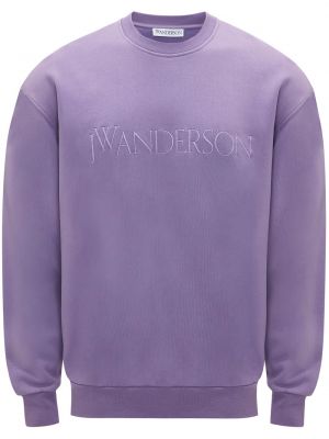 Medvilninis siuvinėtas džemperis Jw Anderson violetinė