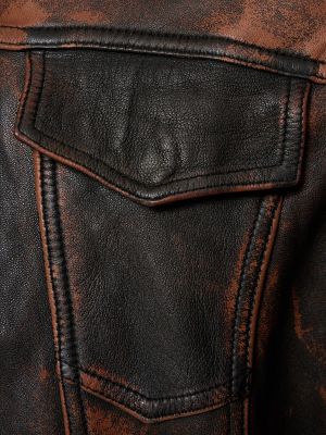 Kurtka jeansowa skórzana Giorgio Brato czarna