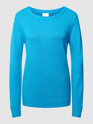 Dzianinowy sweter Vila niebieski