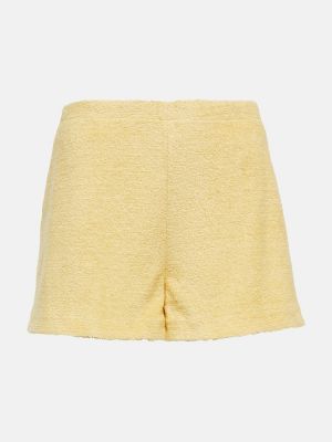 Shorts taille haute en lin en coton Loro Piana jaune