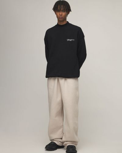 Relaxed памучни спортни панталони от джърси Balenciaga сиво