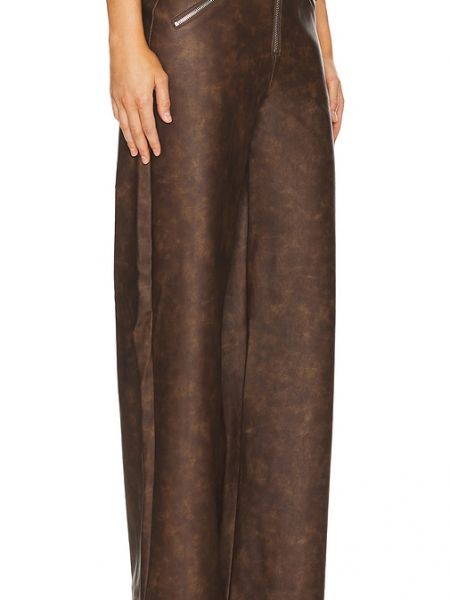 Pantaloni di pelle di ecopelle Weworewhat marrone