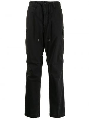 Bavlnené priliehavé kožené cargo nohavice Polo Ralph Lauren čierna