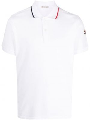 Pamučna polo majica Moncler bijela