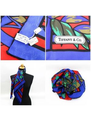 Bufanda de seda Tiffany & Co. Pre-owned azul