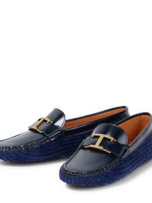 Pantofi loafer din piele de catifea Tod's albastru