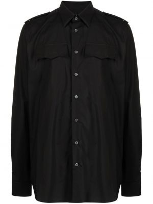 Βαμβακερό πουκάμισο Raf Simons μαύρο