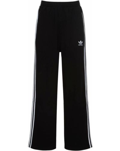 Pantaloni sport din bumbac cu croială lejeră Balenciaga negru
