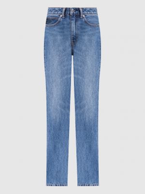 Прямые джинсы с потертостями Alexander Wang синие