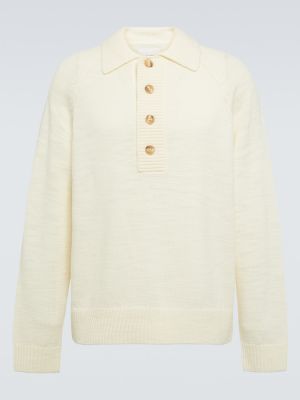 Jersey de lana de tela jersey King & Tuckfield blanco