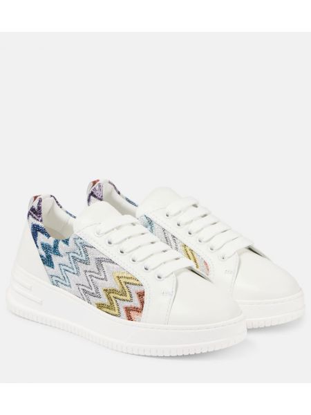 Læder sneakers Missoni hvid