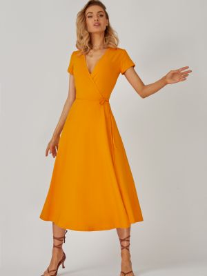 Midi šaty Kolorli oranžové