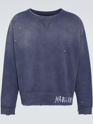 Džersis raštuotas medvilninis džemperis Maison Margiela violetinė