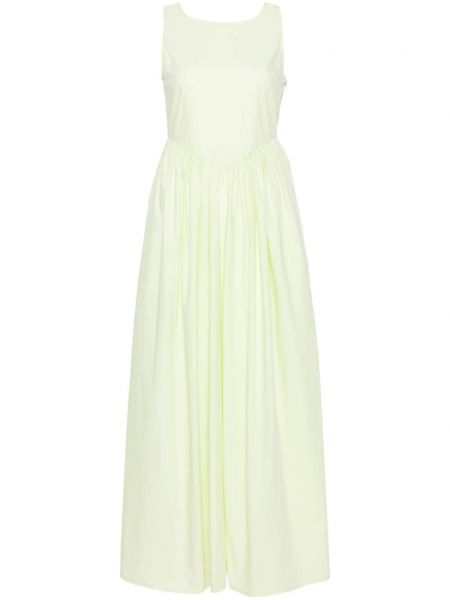 Βαμβακερή ίσιο φόρεμα Emporio Armani πράσινο