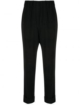 Pantalones de cintura alta Brag-wette negro