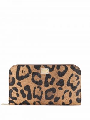 Leopárdmintás cipzáras pénztárca nyomtatás Dolce & Gabbana