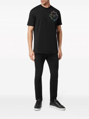 Medvilninis marškinėliai Philipp Plein juoda