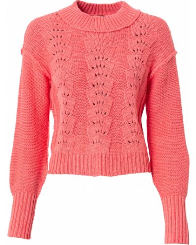 Pletený bavlnený priliehavý sveter Free People - koralová