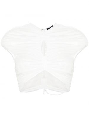 Μπλούζα από διχτυωτό Mugler λευκό