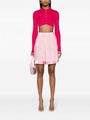 Plisované mini sukně Versace růžové