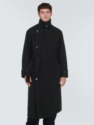Płaszcz wełniany Lemaire czarny