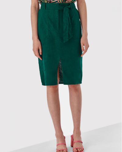 Lněné pouzdrová sukně Tatuum - zelená