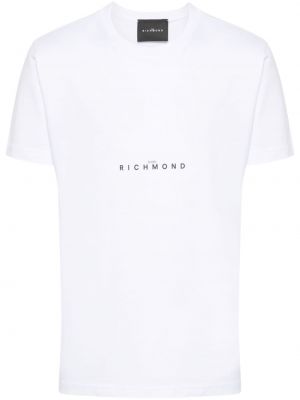 Памучна тениска с принт John Richmond бяло
