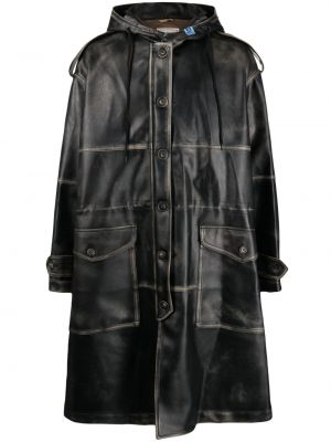 Kožený kabát Maison Mihara Yasuhiro hnedá