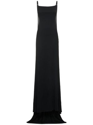 Μάξι φόρεμα από ζέρσεϋ Ann Demeulemeester μαύρο
