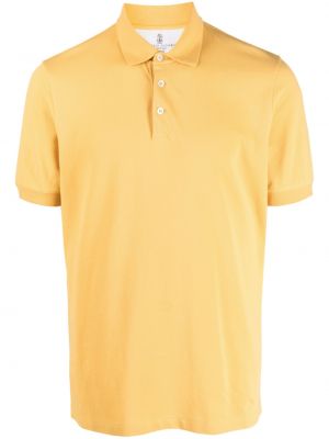 Памучна поло тениска Brunello Cucinelli жълто