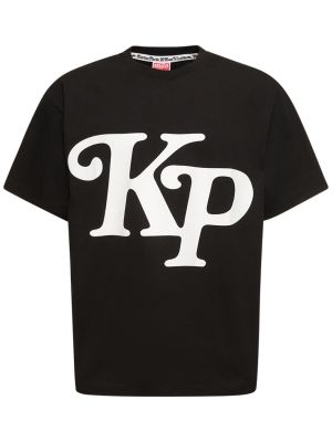 Kokvilnas t-krekls džersija Kenzo Paris melns