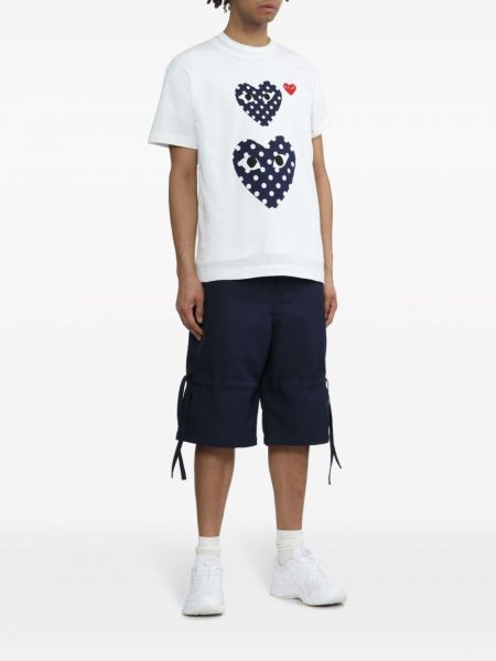 T-shirt en coton à imprimé de motif coeur Comme Des Garçons Play