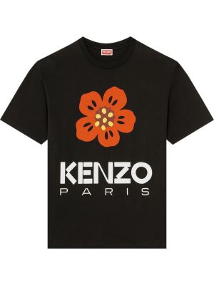 Футболка в цветочек Kenzo черная